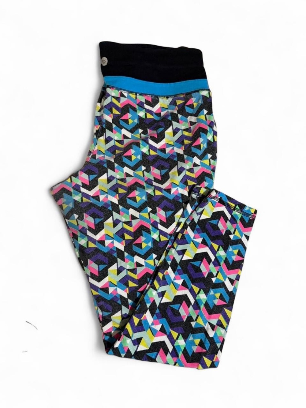 Geometric Print Leggings - Black Multi